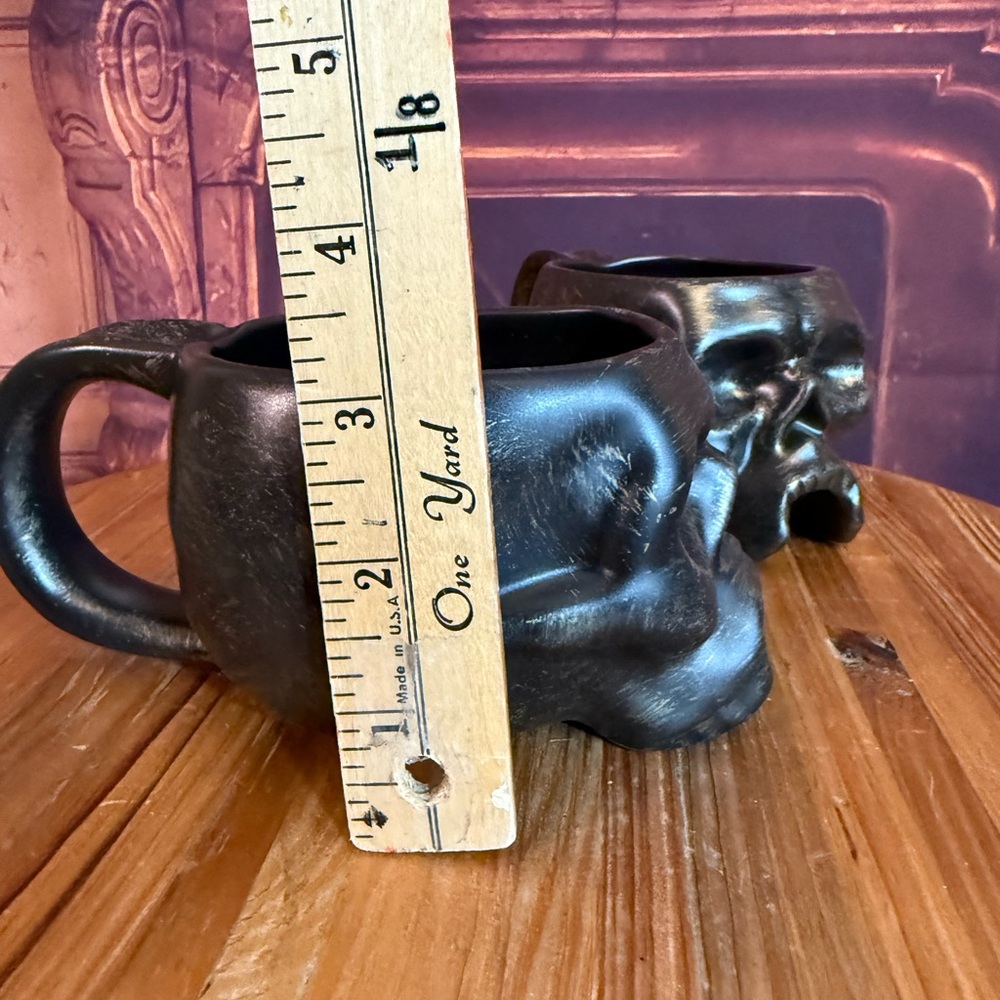 Williams Sonoma Halloween Skull Coffee Mugs Party Retired Rare Collectible - Picture 8 of 14